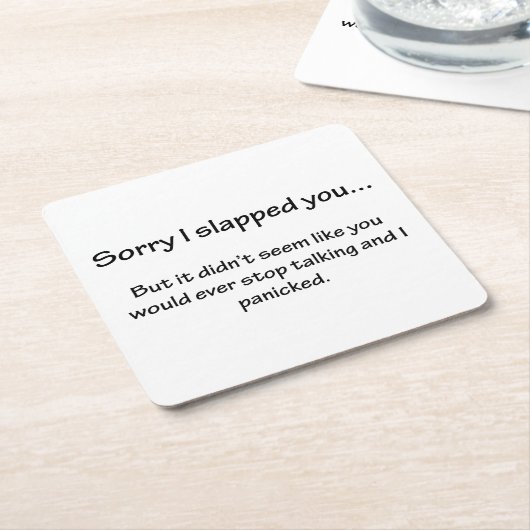 Traurig schlug ich Sie… Rechteckiger Pappuntersetzer (angewinkelt)