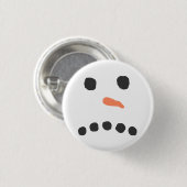 Traurig Snowman Face Bah Humbug Button (Vorne & Hinten)