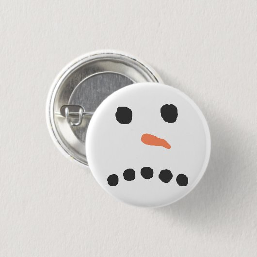 Traurig Snowman Face Bah Humbug Button (Vorne & Hinten)