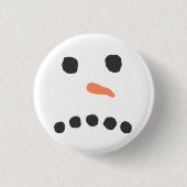 Traurig Snowman Face Bah Humbug Button (Vorderseite)