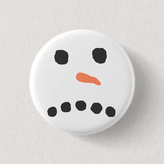 Traurig Snowman Face Bah Humbug Button (Vorderseite)
