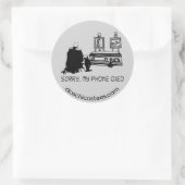 Traurig, starb mein Telefon Runder Aufkleber (Tasche)