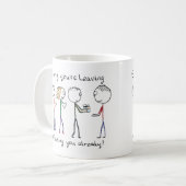 Traurig verlassen Sie Arbeit Kaffeetasse (Vorderseite Links)