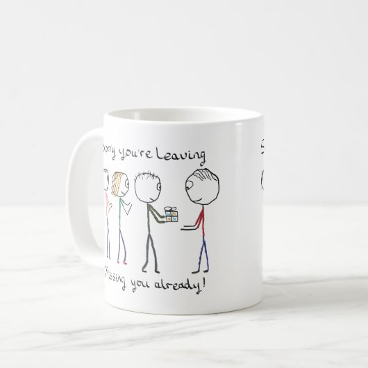 Traurig verlassen Sie Arbeit Kaffeetasse (Vorderseite Links)