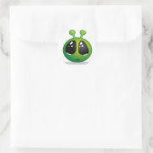 Traurige Alien Runder Aufkleber (Tasche)