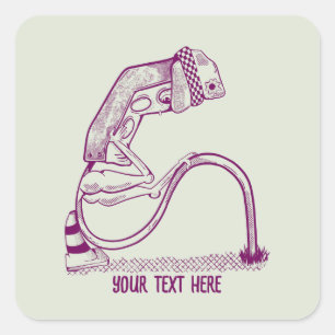 traurige Ampel Quadratischer Aufkleber