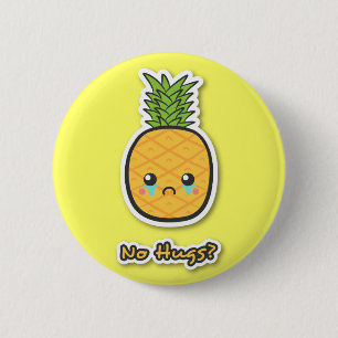 Traurige Ananas, die keine Umarmungen bekommt Button
