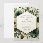 Traurige Anemone Hochzeit Einladung (Vorne/Hinten)