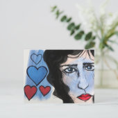 Traurige Augen Postkarte (Stehend Vorderseite)