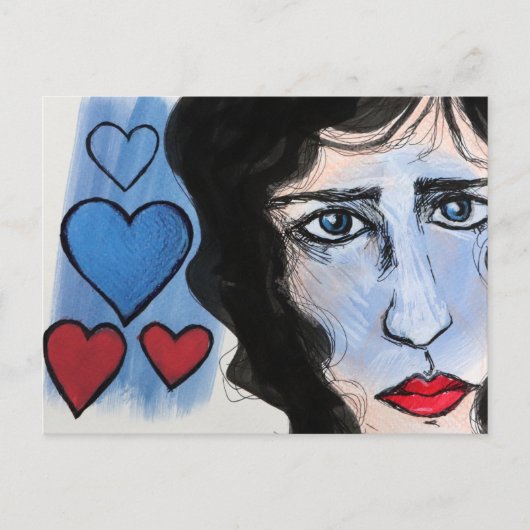 Traurige Augen Postkarte (Vorderseite)