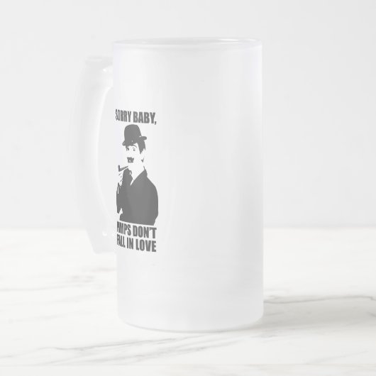 Traurige Baby-Zuhälter fallen nicht in Liebe Mattglas Bierglas (Vorderseite Links)