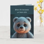 Traurige Bärentiere werden gut oder gehen, schwier Karte (Gelbe Blume)