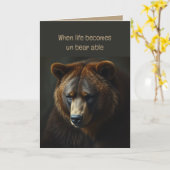 Traurige Bärentiere werden gut oder gehen, schwier Karte (Gelbe Blume)