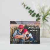 Traurige Bauer - Zölle - Verkauf von Großhirten Postkarte (Stehend Vorderseite)