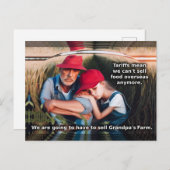 Traurige Bauern. Zölle schaden den Amerikanern. Postkarte (Vorne/Hinten)