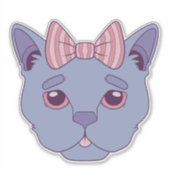 Traurige blaue Katze Aufkleber (Vorderseite)