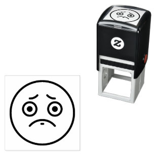 Traurige Briefmarke für Emoticon-Selbstbewusstsein Permastempel