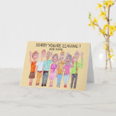 Traurige Cartoon, die sich verabschieden Karte (Gelbe Blume)