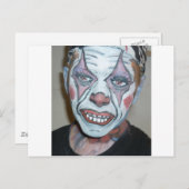 Traurige Clowns Beängstigend Clownfacegemälde Postkarte (Vorne/Hinten)