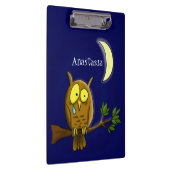 Traurige Eule mit Tränen und Mond vermisst, Sie Ca Klemmbrett (Rechts)