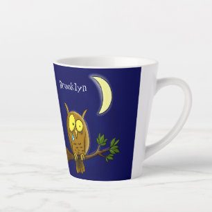 Traurige Eule mit Tränen und Mond vermisst, Sie Ca Milchtasse