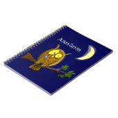 Traurige Eule mit Tränen und Mond vermisst, Sie Ca Notizblock (Linke Seite)