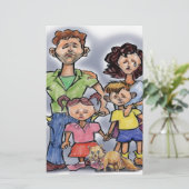 traurige Familie Briefpapier (Stehend Vorderseite)