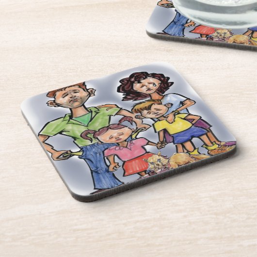 traurige Familie Untersetzer (Linke Seite)