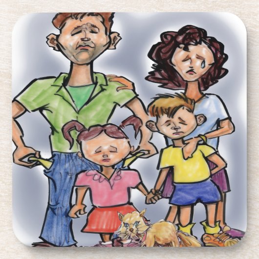 traurige Familie Untersetzer (Vorderseite)
