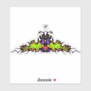 Traurige farbige Goblin-Demon-Kreatur v1 Aufkleber