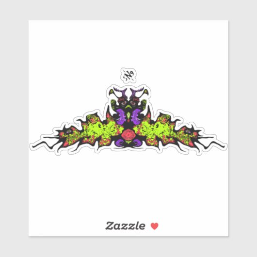 Traurige farbige Goblin-Demon-Kreatur v1 Aufkleber (Blatt)