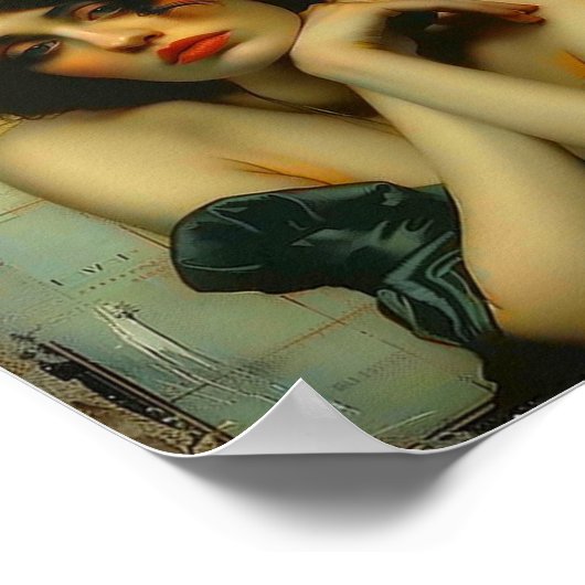 Traurige Frau mit den Händen auf ihrem Gesicht Mix Poster (Ecke)