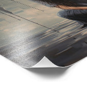 Traurige Frau sitzt auf dem Boden Fotodruck (Ecke)