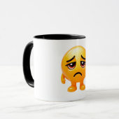 Traurige gelbe Smiley-Illustration Tasse (Vorderseite Links)