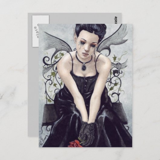 Traurige gotische viktorianische feenhafte postkarte (Vorne/Hinten)