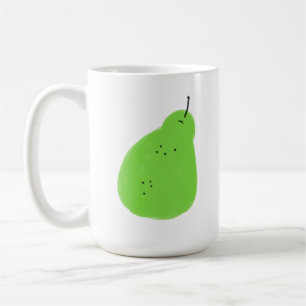 Traurige grüne Birne Minimalistisches Fruchtgesche Kaffeetasse