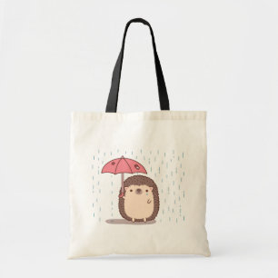 Traurige-Hedgehog-Mit-Zerrissener-Regenschirm-Trag Tragetasche