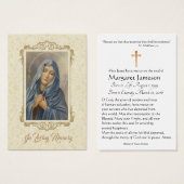 Traurige Jungfrau Mary Funeral Gedenkkarte - (Vorne & Hinten)