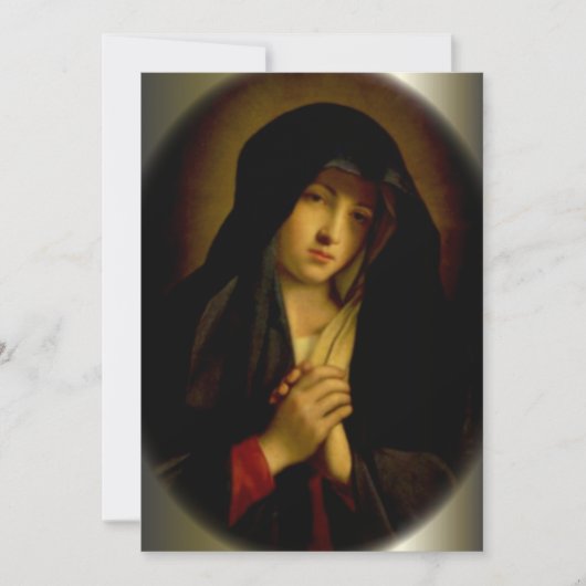 Traurige Jungfrau Mary mit geklappten Händen (Vorderseite)