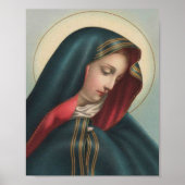 Traurige Jungfrau Mary Religious Katholic Poster (Vorne)