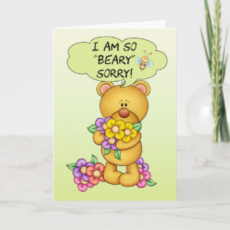 Traurige Karte "Beary" traurig mit Bären und