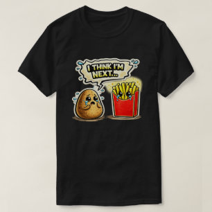 Traurige Kartoffel und Pommes Frites Lustige Carto T-Shirt