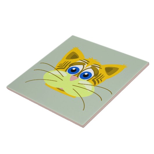 traurige Kätzchen-Keramik Fliese (Seite)