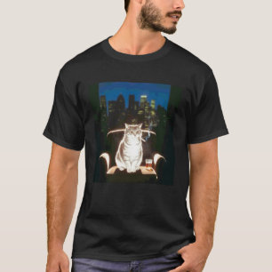 Traurige Katze Cool Rauch Meme Retro Humor für Kat T-Shirt