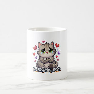 Traurige Katze, du hast meine Leckerlis vergessen Kaffeetasse