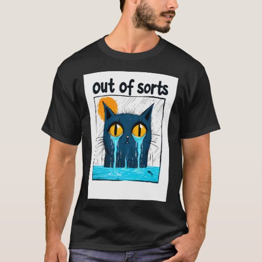Traurige Katze "Unpässlich" T-Shirt (Vorderseite)