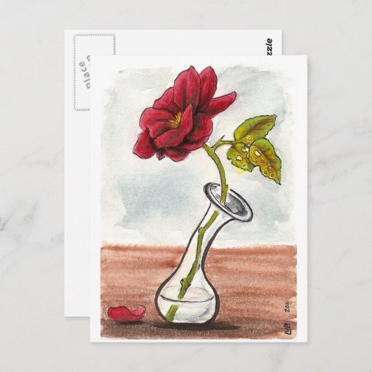 Traurige kleine Rose Postkarte (Vorne/Hinten)