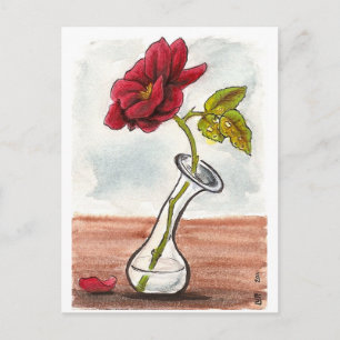 Traurige kleine Rose Postkarte