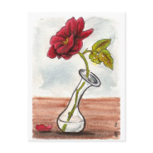 Traurige kleine Rose Postkarte