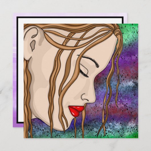 Traurige Lady in Deep Thep Digital Art (Vorne/Hinten)